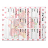 Schattigee dagelijkse aardbei trakteert maaltijdpl notitieblok (Voorkant)