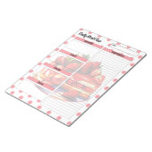 Schattigee dagelijkse aardbei trakteert maaltijdpl notitieblok (Schuin)