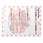 Schattigee dagelijkse aardbei trakteert maaltijdpl notitieblok (Voorkant)