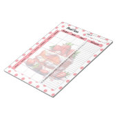 Schattigee dagelijkse aardbei trakteert maaltijdpl notitieblok (Schuin)