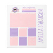 Schattigee dagelijkse organisator met naam notitieblok (Voorkant)