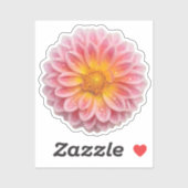 Schattigee dahlia en dauwdruppels sticker (Vel)