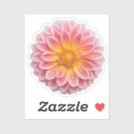 Schattigee dahlia en dauwdruppels sticker (Vel)