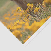 Schattigee Dairy Koe Yellow Wildflowers Decoupage Tissuepapier (Detail)