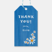 Schattigee Daisies Gouache Custom Baby shower DANK Cadeaulabel (Voorkant)