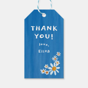 Schattigee Daisies Gouache Custom Baby shower DANK Cadeaulabel