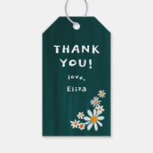 Schattigee Daisies Gouache Custom Baby shower DANK Cadeaulabel (Voorkant)