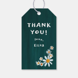 Schattigee Daisies Gouache Custom Baby shower DANK Cadeaulabel