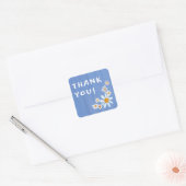 Schattigee Daisies Gouache Custom Baby shower DANK Vierkante Sticker (Envelop)