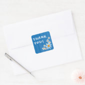 Schattigee Daisies Gouache Custom Baby shower DANK Vierkante Sticker (Envelop)