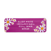 Schattigee Daisies Gouache Custom Fuchsia Retourad Etiket (Voorkant)