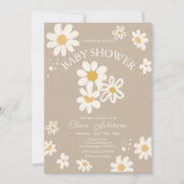 Schattigee Daisies Retro Boho Baby shower Kaart (Voorkant)