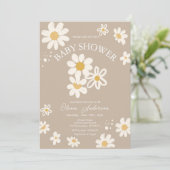 Schattigee Daisies Retro Boho Baby shower Kaart (Staand voorkant)