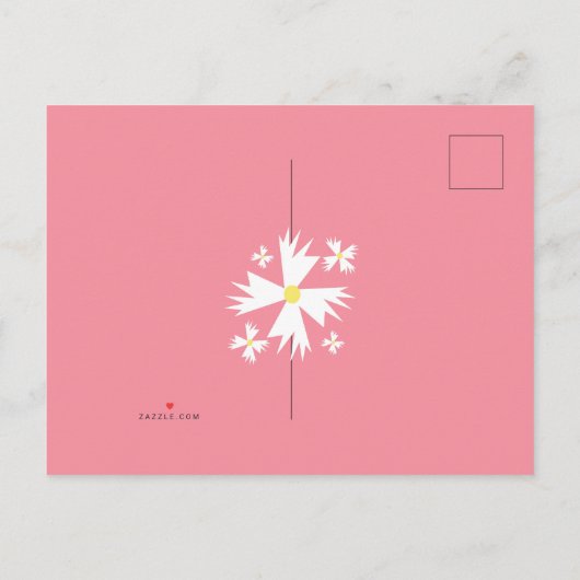 Schattigee Daisy Bloemen Border Foto Baby Aankondigingskaart (Achterkant)