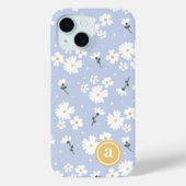 Schattigee Daisy Bloemen Custom Monogram Case-Mate iPhone Case (Achterkant)