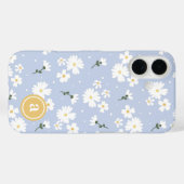 Schattigee Daisy Bloemen Custom Monogram Case-Mate iPhone Case (Achterkant (horizontaal))