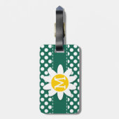 Schattigee Daisy; Bottle Green Polka Dots Bagagelabel (Achterkant verticaal)