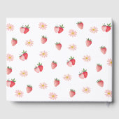 Schattigee Daisy en Aardbei Eerste Verjaardag Gastenboek (Achterkant)