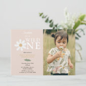 Schattigee Daisy Flower 1st Birthday Girl Wild One Kaart (Staand voorkant)