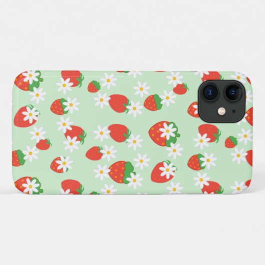 Schattigee Daisy Flower aardbeien kerstpatroon Case-Mate iPhone Case (Achterkant (horizontaal))