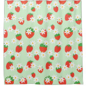 Schattigee Daisy Flower aardbeien kerstpatroon Douchegordijn (Voorkant)