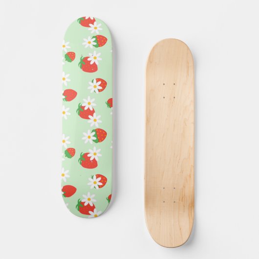 Schattigee Daisy Flower aardbeien kerstpatroon Persoonlijk Skateboard (Voorkant)