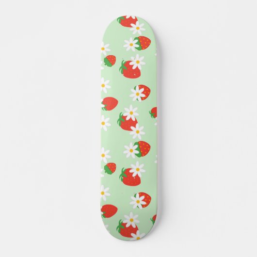 Schattigee Daisy Flower aardbeien kerstpatroon Persoonlijk Skateboard (Voorkant)