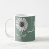Schattigee Daisy Flower Boho Green Koffiemok (Links)