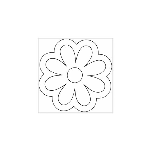 Schattigee Daisy Flower Drawing Outline Rubberstempel (Afrduk)