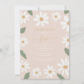 Schattigee Daisy Flower Verjaardagsfeestje Meisje  Kaart (Voorkant)