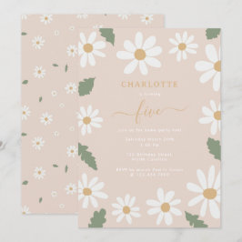 Schattigee Daisy Flower Verjaardagsfeestje Meisje  Kaart