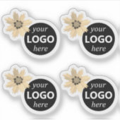 Schattigee Daisy Flower Zonnebloem met Logo of Afb Sticker (Voorkant)