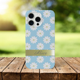 Schattigee Daisy Flowers Sky Blue Floral Daisies iPhone 15 Pro Max Hoesje