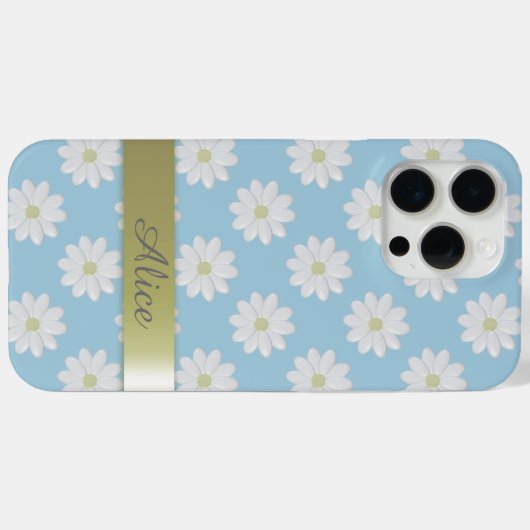Schattigee Daisy Flowers Sky Blue Floral Daisies Case-Mate iPhone Case (Achterkant (horizontaal))