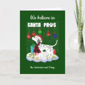 Schattigee Dalmatiër gelooft kerstman Feestdagen Kaart (Voorkant)