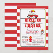 Schattigee Dalmatische Brandweerwagen Baby shower Kaart (Voorkant / Achterkant)