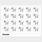Schattigee Dalmatische Cartoon Plein Vierkante Sticker (Vel)