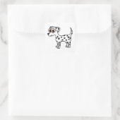 Schattigee Dalmatische Cartoon Plein Vierkante Sticker (Tas)