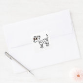 Schattigee Dalmatische Cartoon Plein Vierkante Sticker (Envelop)