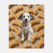 Schattigee Dalmatische gepersonaliseerde deken (Voorkant)