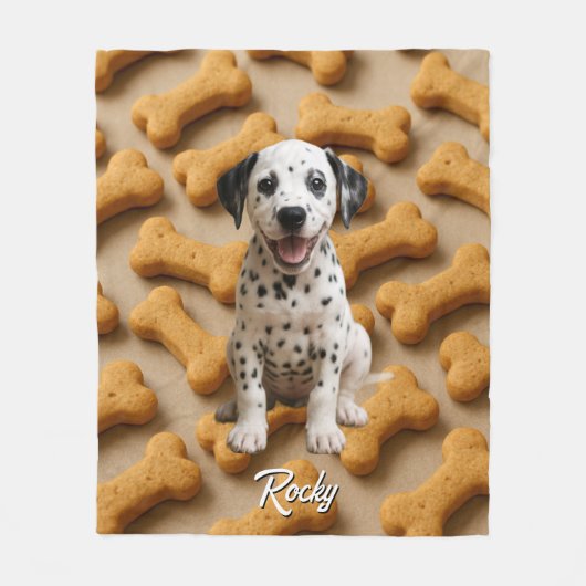 Schattigee Dalmatische gepersonaliseerde deken (Voorkant)