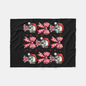 Schattigee Dalmatische Hond Red Plaid Coquette Bow Fleece Deken (Voorkant (Horizontaal))