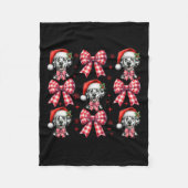 Schattigee Dalmatische Hond Red Plaid Coquette Bow Fleece Deken (Voorkant)