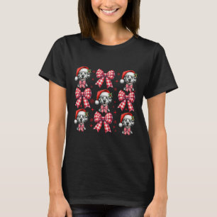 Schattigee Dalmatische Hond Red Plaid Coquette Bow T-shirt