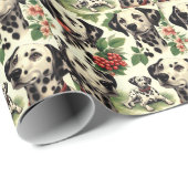Schattigee Dalmatische Illustratie Cadeaupapier (Rol Hoek)