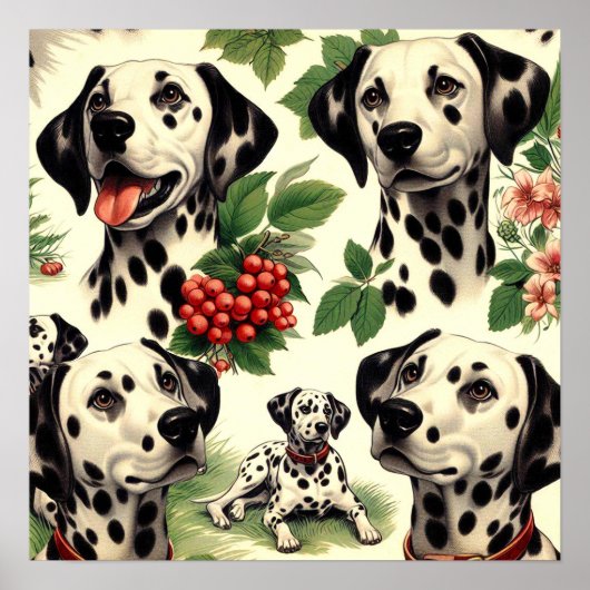  Schattigee Dalmatische Illustratie Poster (Voorkant)
