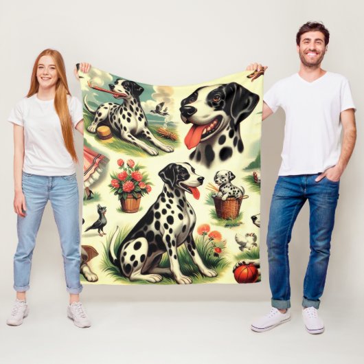  Schattigee Dalmatische naadloos Fleece Deken (In situ)