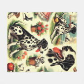  Schattigee Dalmatische naadloos Fleece Deken (Voorkant (Horizontaal))