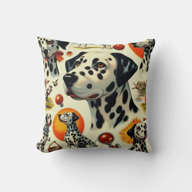 Schattigee Dalmatische naadloos Kussen (Voorkant)