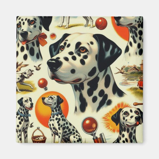 Schattigee Dalmatische naadloos Magneet (Voorkant)
